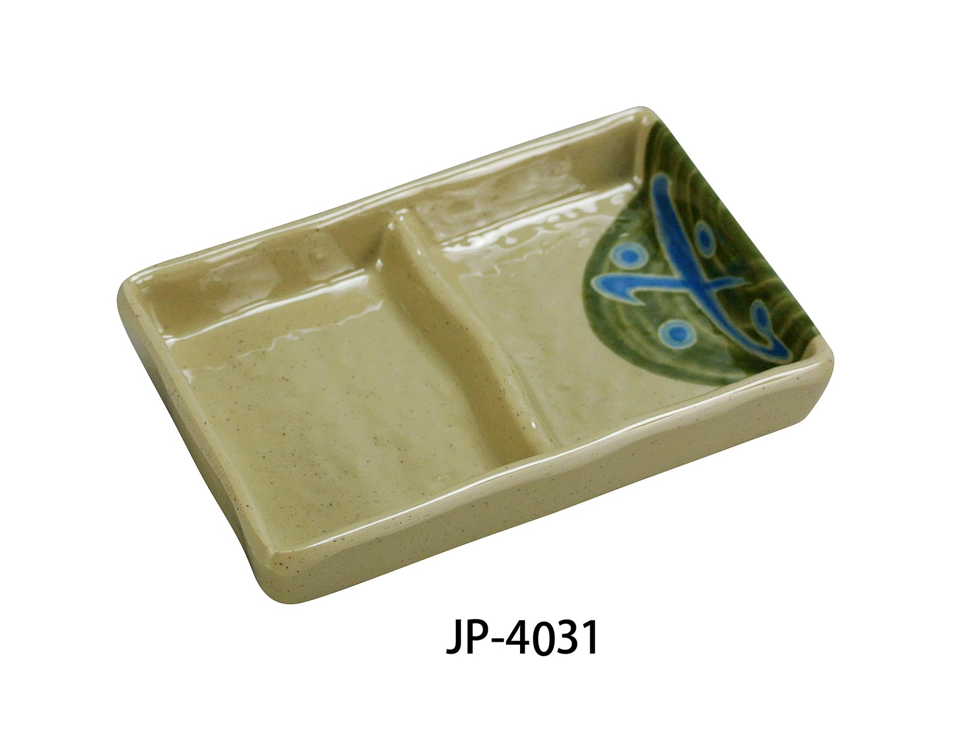 Yanco JP - 4031 Japanese Divided Sauce Dish, Double, 5"‚ Length, 3.5"‚ Width, Melamine, Pack of 48
