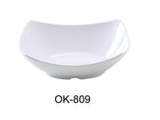 Yanco OK - 809 Osaka - 1 Bowl, Rectangular, 30 oz Capacity, 8.75"‚ Length, 6.75"‚ Width, 2.25"‚ Height, Melamine, White Color, Pack of 24