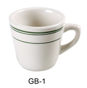 Yanco GB - 1 Green Band Tall Cup, 7 oz Capacity, 3.25"‚ Diameter, 2.75"‚ Height, China, American White Color, Pack of 36