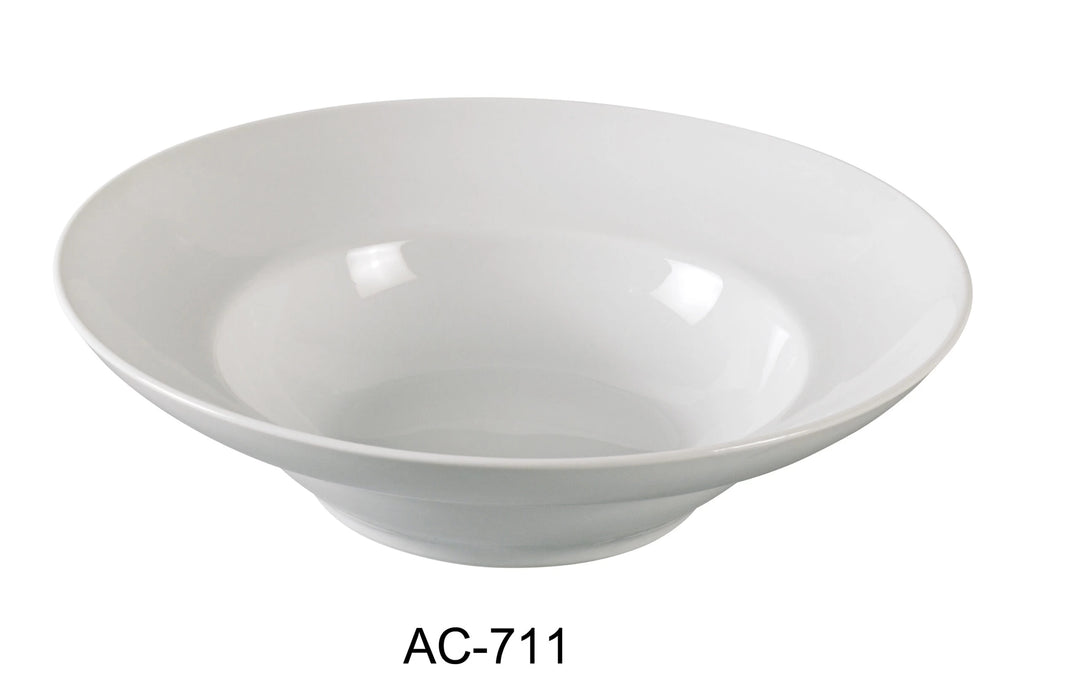 Yanco AC-711 ABCO Deep Mediterranean Bowl, 32 Oz Capacity, 10.75″ Diameter, 3″ Height, China, Super White, Pack of 12