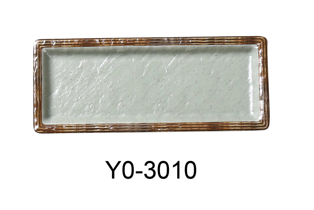 Yanco YO-3010 Yoto 9 1/2″ X 3 3/4″ X 3/4″ DEEP RECTANGULAR SUSHI PLATE, Melamine, Matte Finish, Pack of 24