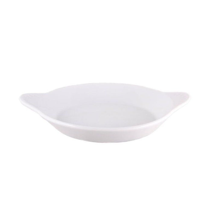 Yanco FH-14 French Handled Dish, 13″ Diameter, 1.75″ Height, China, Super White Color, Pack of 6