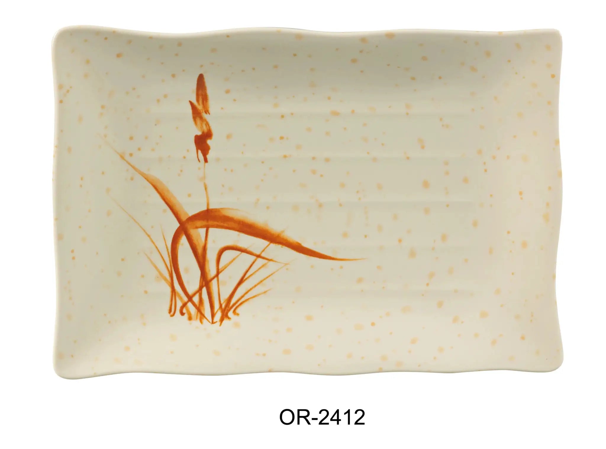 Yanco OR - 2412 Orchis Rectangular Plate, Ripple Edge, 11"‚ Length, 8"‚ Width, Melamine, Pack of 36