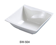 Yanco SW - 504 Sea Wave 4"‚ Dessert Bowl, Square, 5 - oz, China, Bone White, Pack of 36