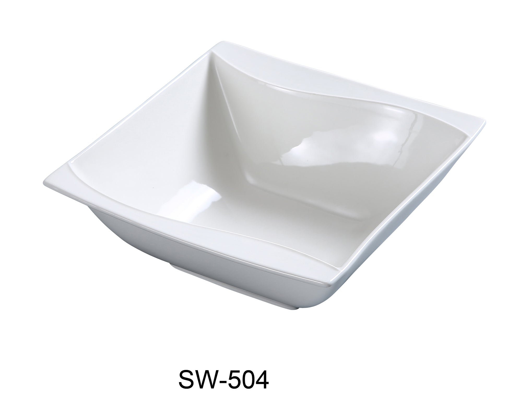 Yanco SW - 504 Sea Wave 4"‚ Dessert Bowl, Square, 5 - oz, China, Bone White, Pack of 36