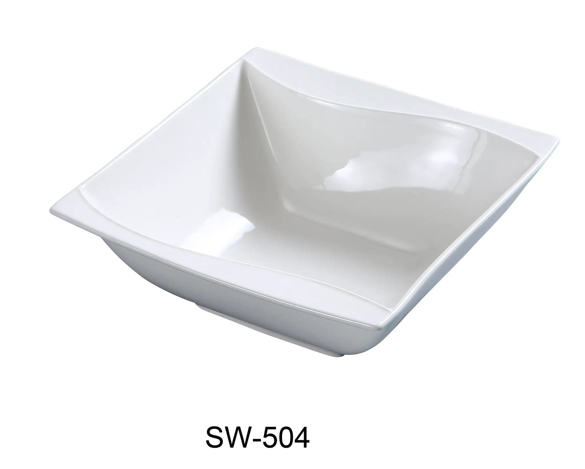 Yanco SW - 504 Sea Wave 4"‚ Dessert Bowl, Square, 5 - oz, China, Bone White, Pack of 36