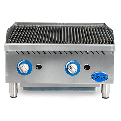Globe GCB24G - CR 24" Gas Charbroiler with Cast Iron Radiants, Customizable grilling - 80,000 BTU