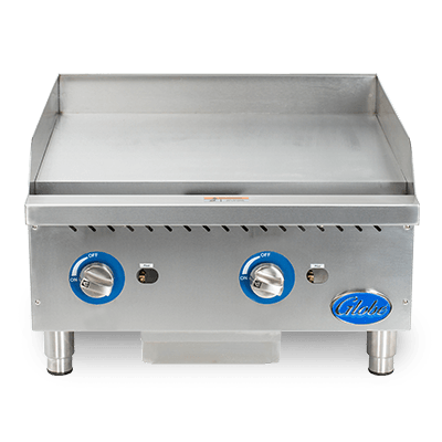 Globe GG24G 24" Countertop Gas Griddle - 60,000 BTU, Manual Control