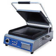 Globe GSG14D Deluxe Electric Single Sandwich Grill with Smooth Plates - 14" x 14" Cooking Surface - 120V, 1800W