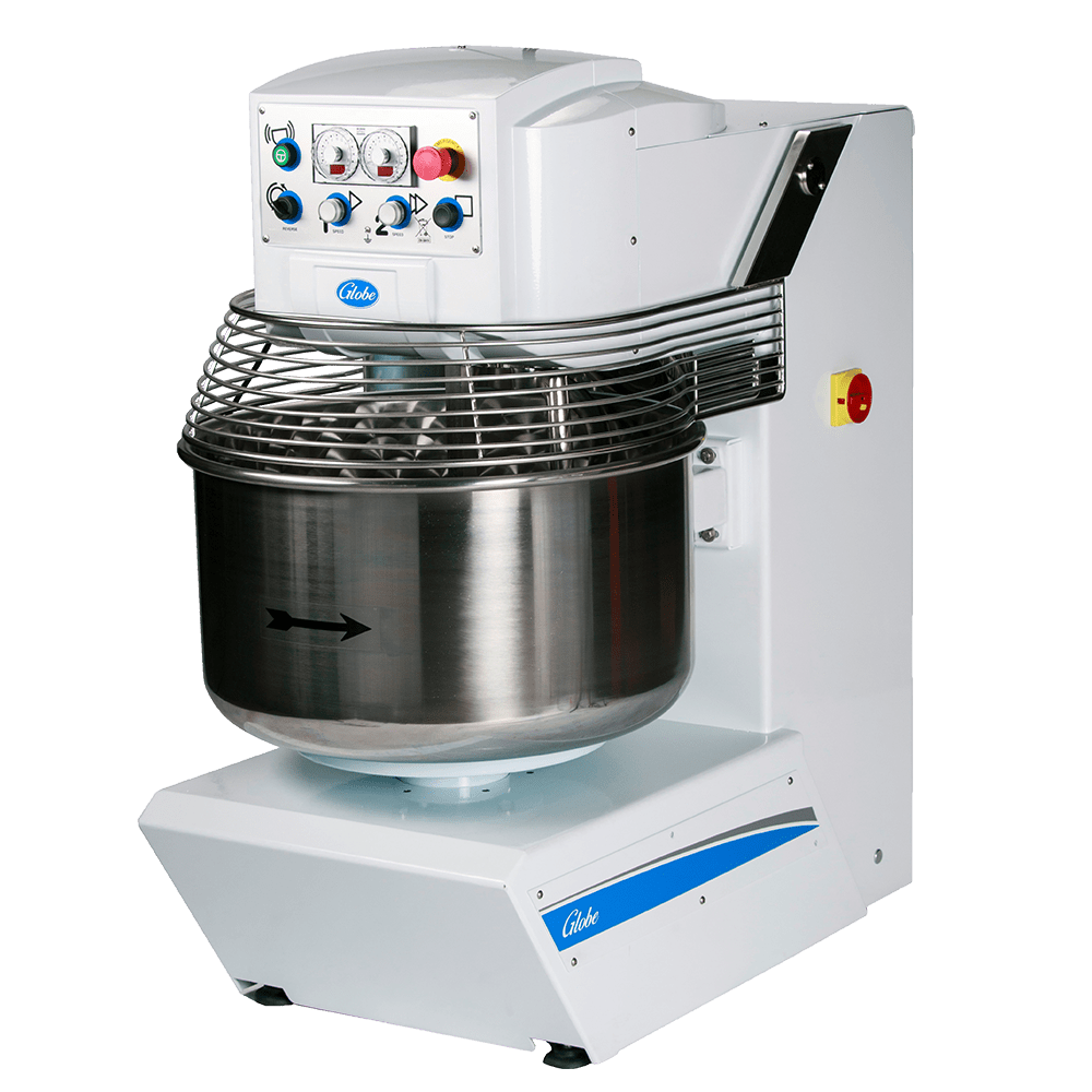 Globe – Globe GSM130 106 qt. / 130 lb. Two-Speed Spiral Dough Mixer, European Design for Perfectly Kneaded Dough - 208V, 3