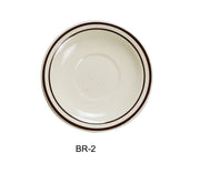 Yanco BR - 2 Brown Speckled Royal Saucer, 5.5"‚ Diameter, China, American White Color, Pack of 36