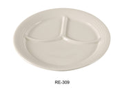 Yanco RE - 309 Recovery Compartment Plate, 22 oz Capacity, 9.5"‚ Diameter, China, American White Color, Pack of 24