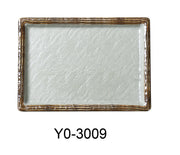 Yanco YO - 3009 Yoto 9 1/2"‚ X 6 3/4"‚ X 3/4"‚ DEEP RECTANGULAR SUSHI PLATE, Melamine, Matte Finish, Pack of 24