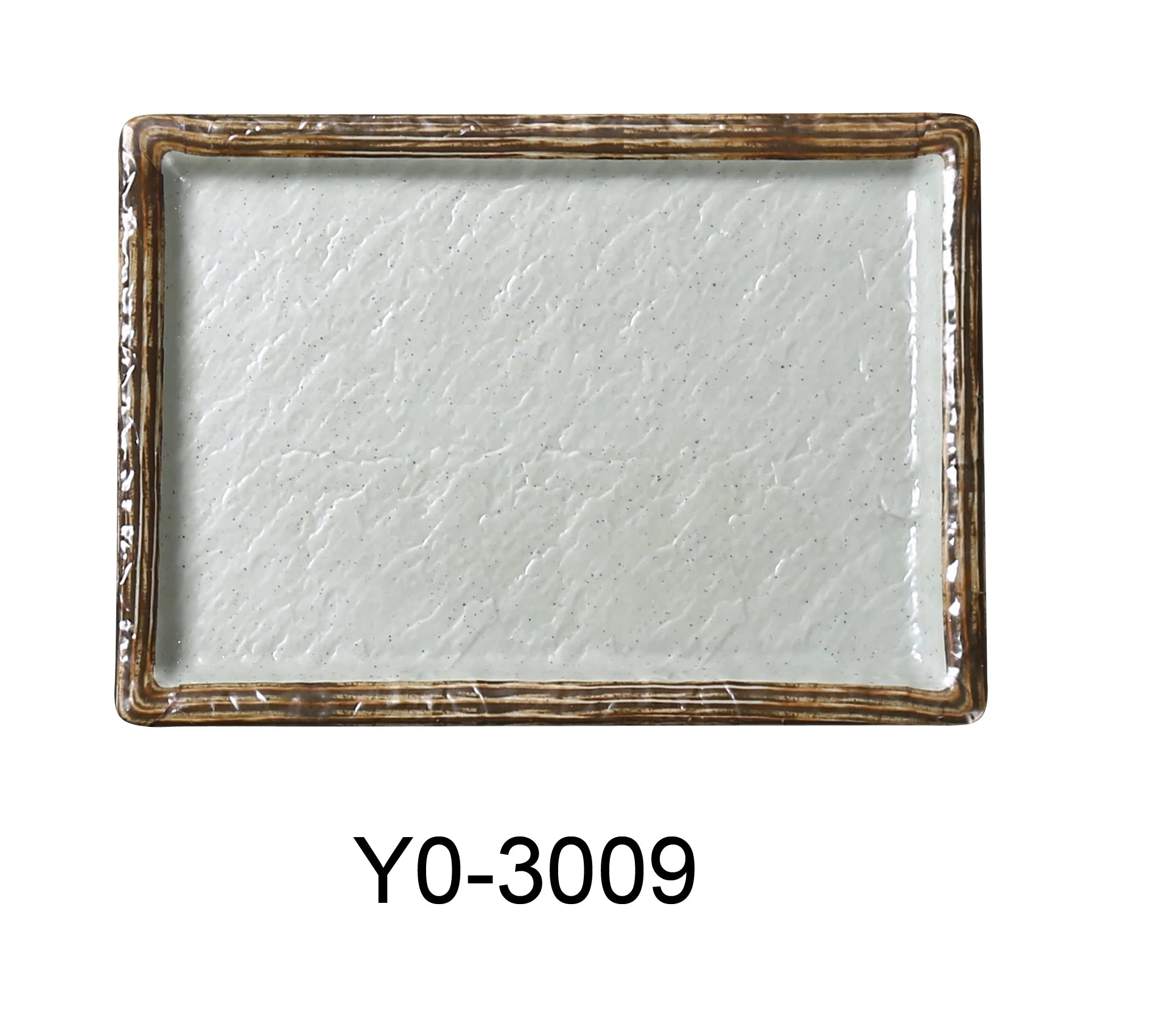 Yanco YO - 3009 Yoto 9 1/2"‚ X 6 3/4"‚ X 3/4"‚ DEEP RECTANGULAR SUSHI PLATE, Melamine, Matte Finish, Pack of 24