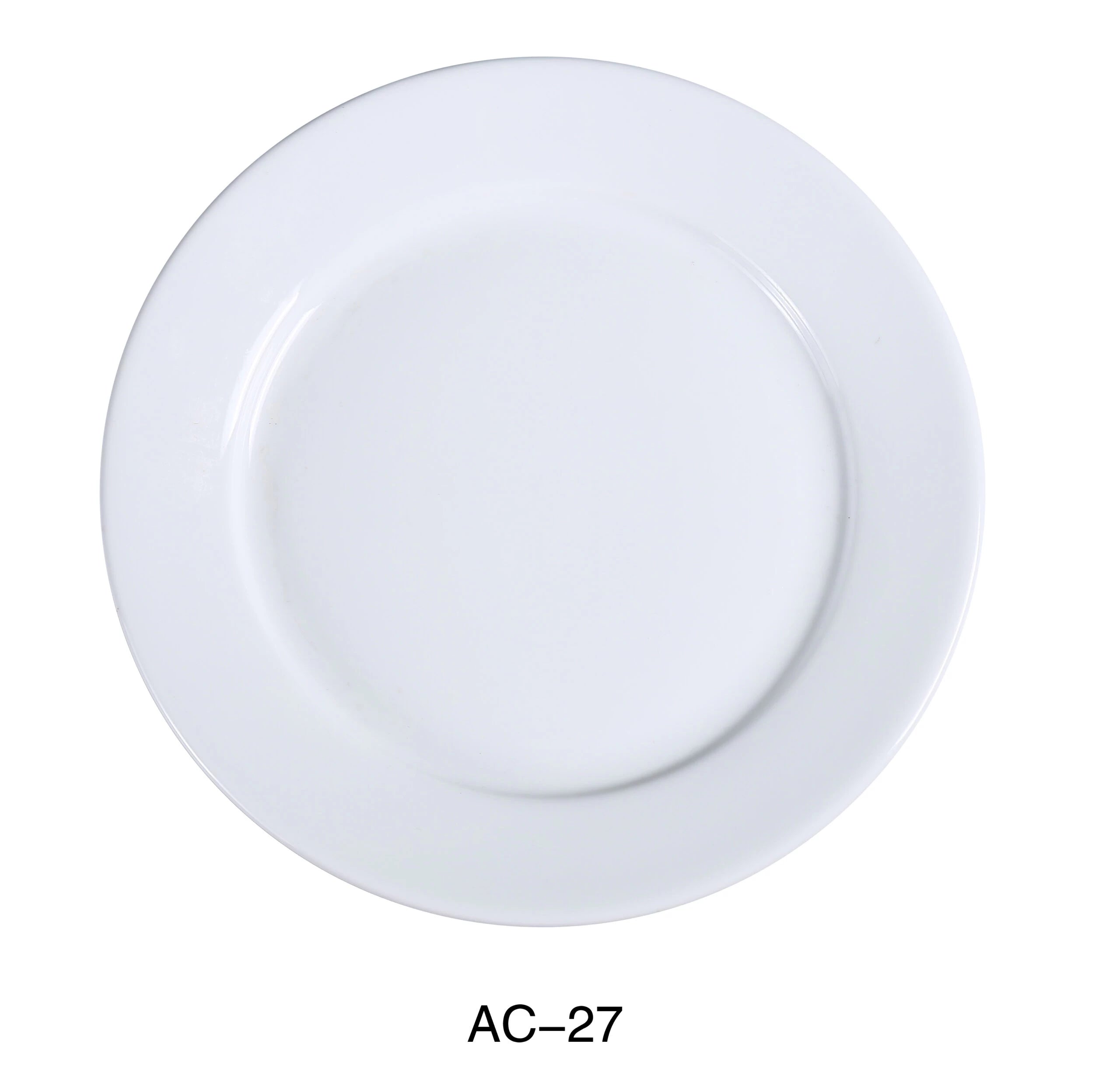 Yanco AC - 27 ABCO 18"‚ Round Plate, China, Super White, Pack of 2