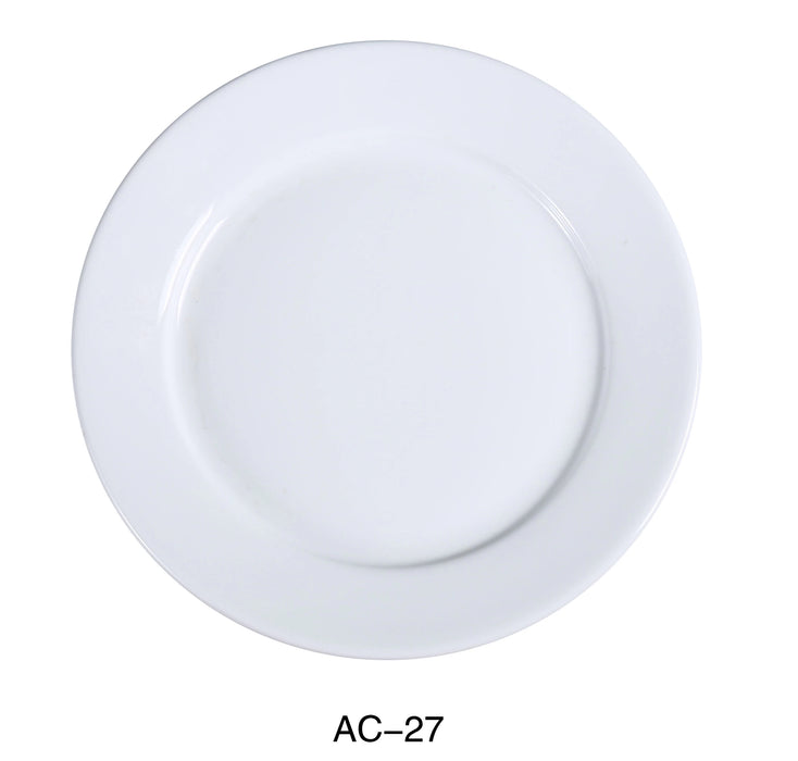 Yanco AC-27 ABCO 18″ Round Plate, China, Super White, Pack of 2