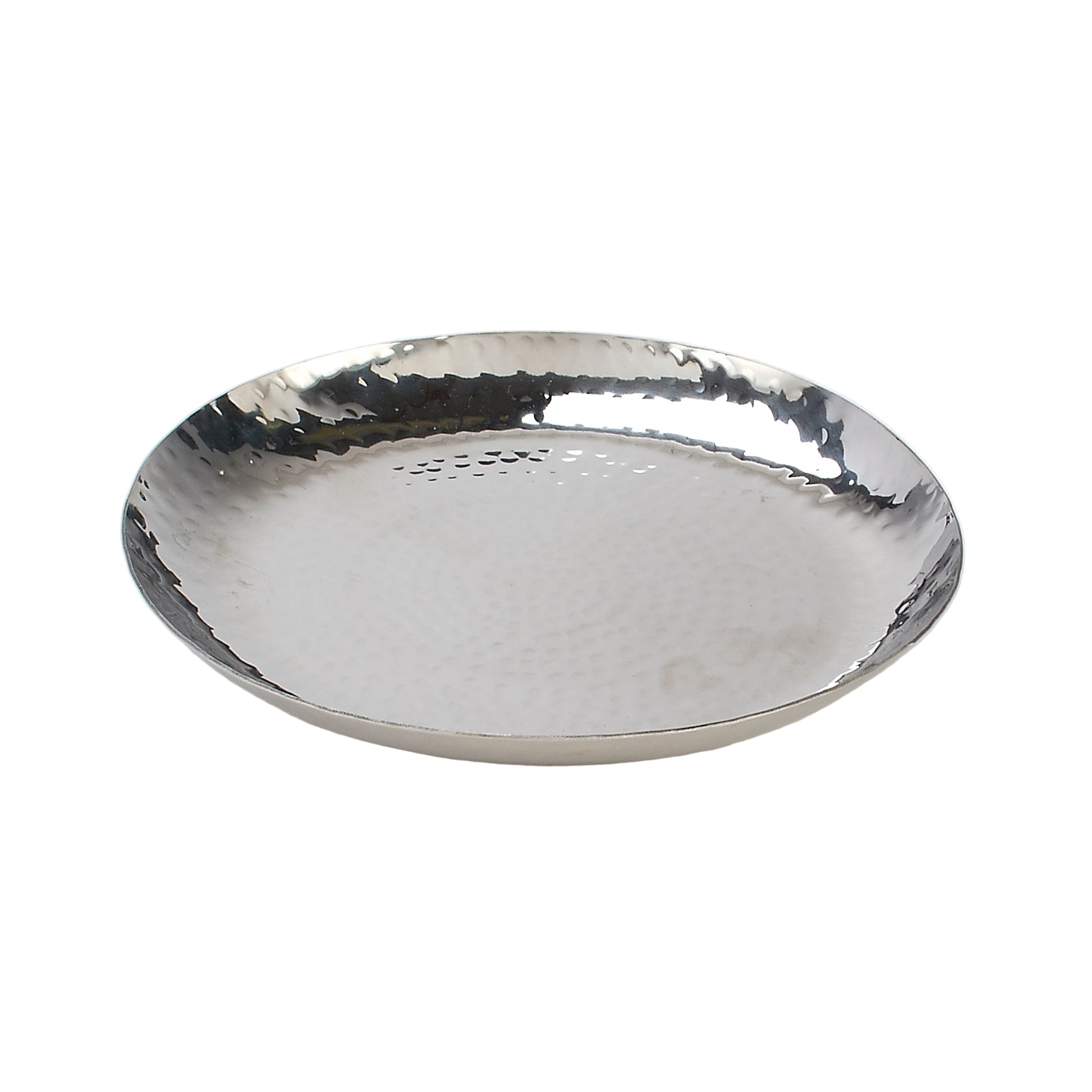 Hammered Stainless Steel Dinner Plate 10 Inches (25.4 cm)