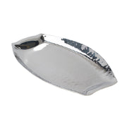 Hammered Stainless Steel Sizzler Platter - 11 inch Long x 6.5 Deep