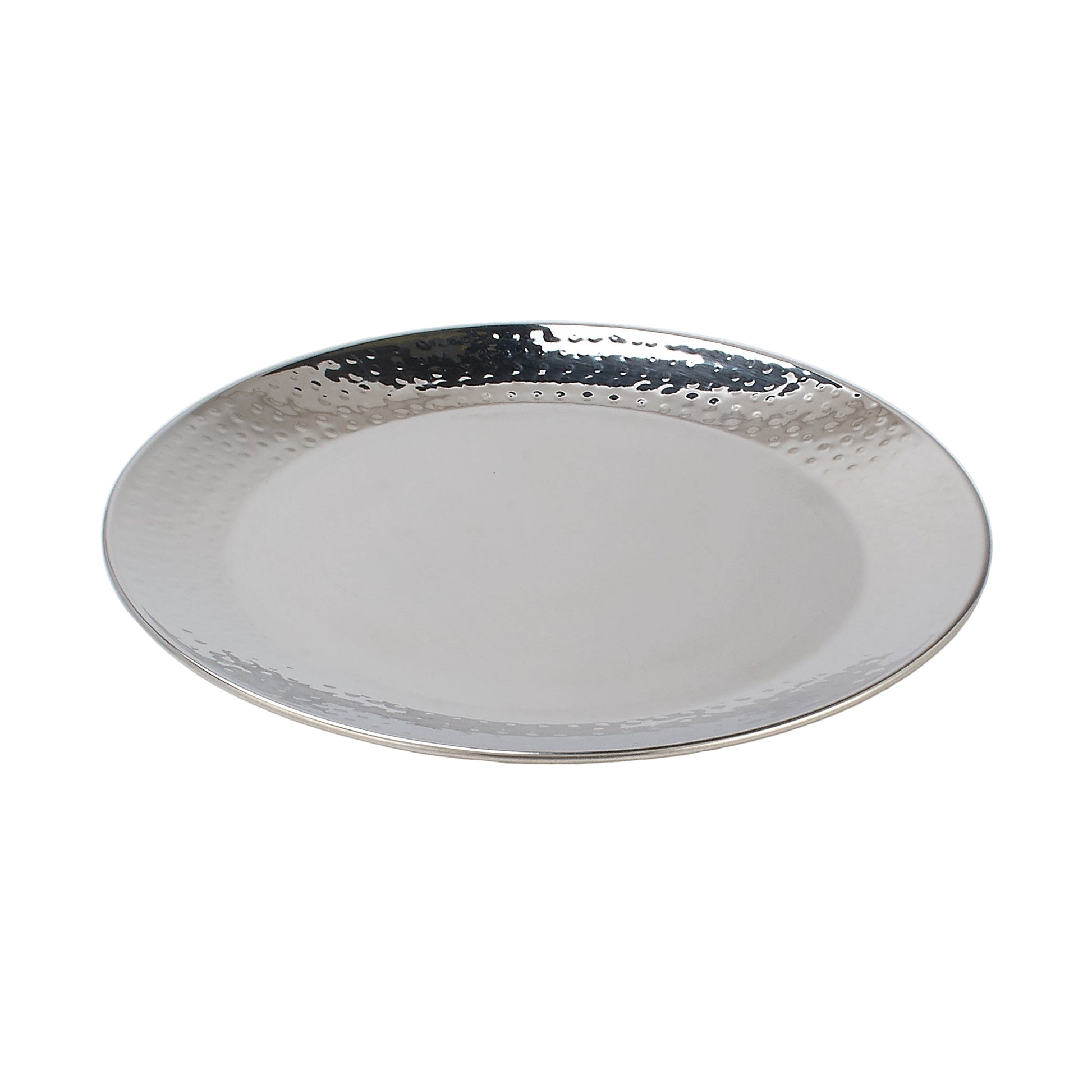 Hammered Stainless Steel Dinner Plate 10.25 Inches (26 cm)