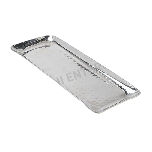 Hammered Stainless Steel Rectangular Platter - 14 inch long x 5 inch W