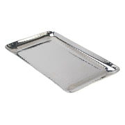 Hammered Stainless Steel Rectangular Platter - 12 Inches (30.5 cm) Long x 7 Inches (17.8 cm) Deep