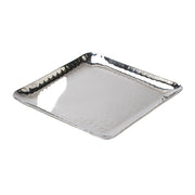 Hammered Stainless Steel Square Platter - 10 inch x 10 inch