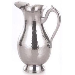 Hammered Stainless Steel Surahi Style Water Pitcher 72 Oz.