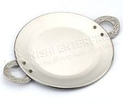 Tawa - Serveware - Indian Style Engraved Platter - Hand Hammerred Stainless Steel - 12"