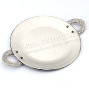 Tawa - Serveware - Indian Style Engraved Platter - Hand Hammerred Stainless Steel - 8"
