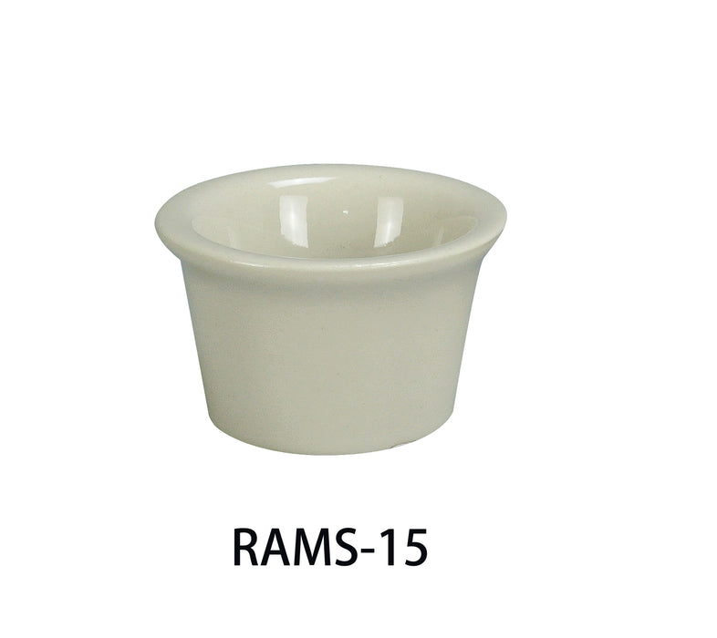 Yanco RAMS-15 Recovery Ramekin, 1.5 oz Capacity, 2.375″ Diameter, 1.5″ Height, China, Smooth American White Color, Pack of 48