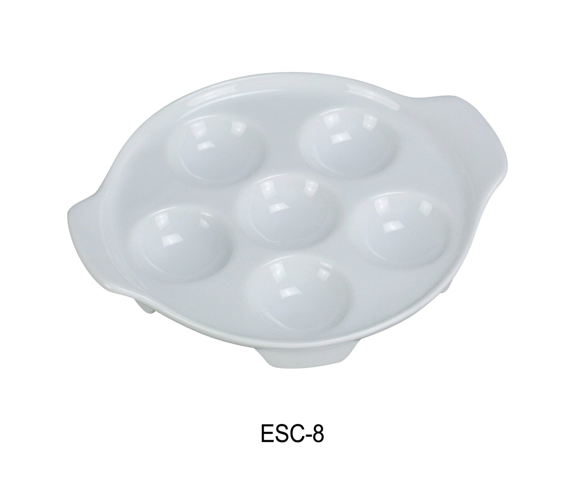 Yanco ESC - 8 Escargot Dish, 6.5"‚ Diameter, China, Super White, Pack of 24
