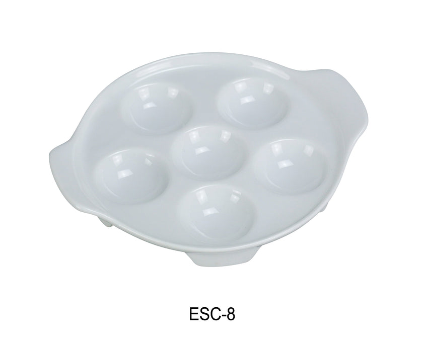 Yanco ESC-8 Escargot Dish, 6.5″ Diameter, China, Super White, Pack of 24
