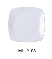 Yanco ML - 2108 Mainland 8"‚ X 3/4"‚ SQUARE PLATE WITH ROUNDED CORNER, China, Super White, Pack of 36