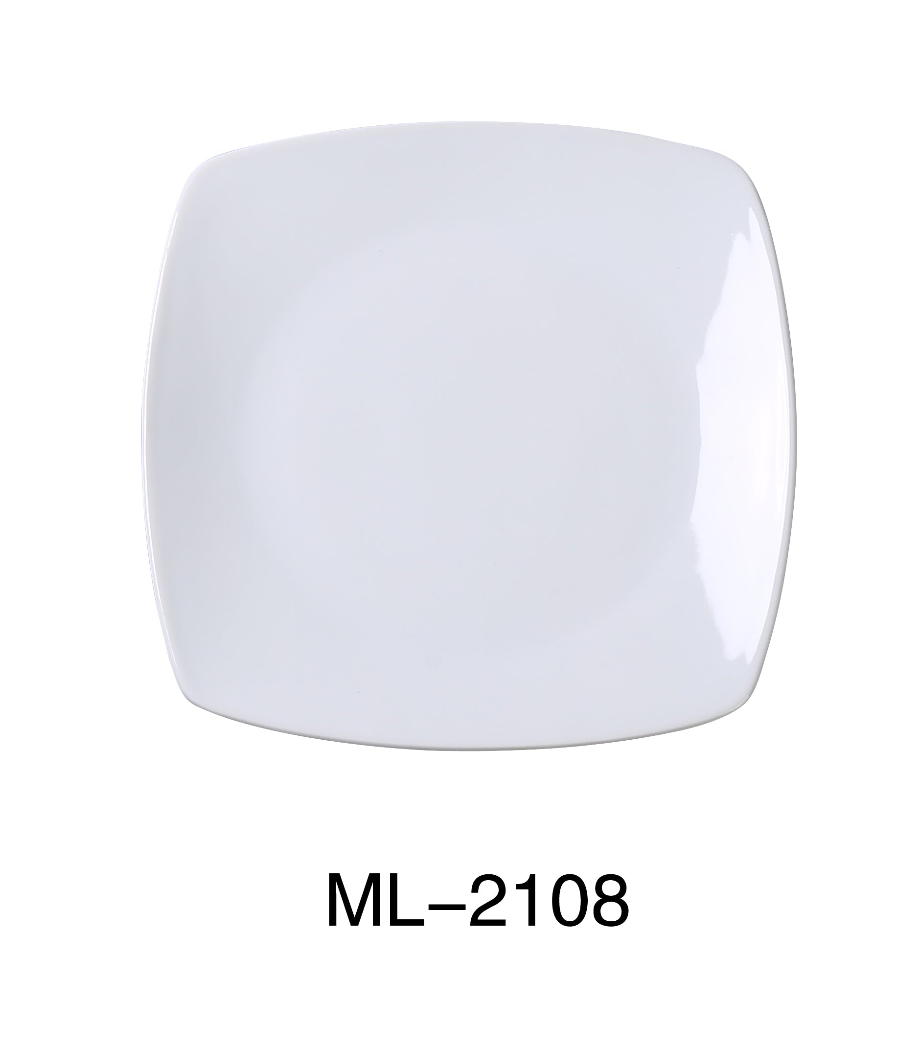 Yanco ML - 2108 Mainland 8"‚ X 3/4"‚ SQUARE PLATE WITH ROUNDED CORNER, China, Super White, Pack of 36