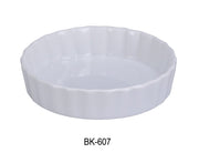 Yanco BK - 607 Quiche Dish, 18 oz Capacity, 7"‚ Diameter, 1.15"‚ Height, China, Super White, Pack of 24