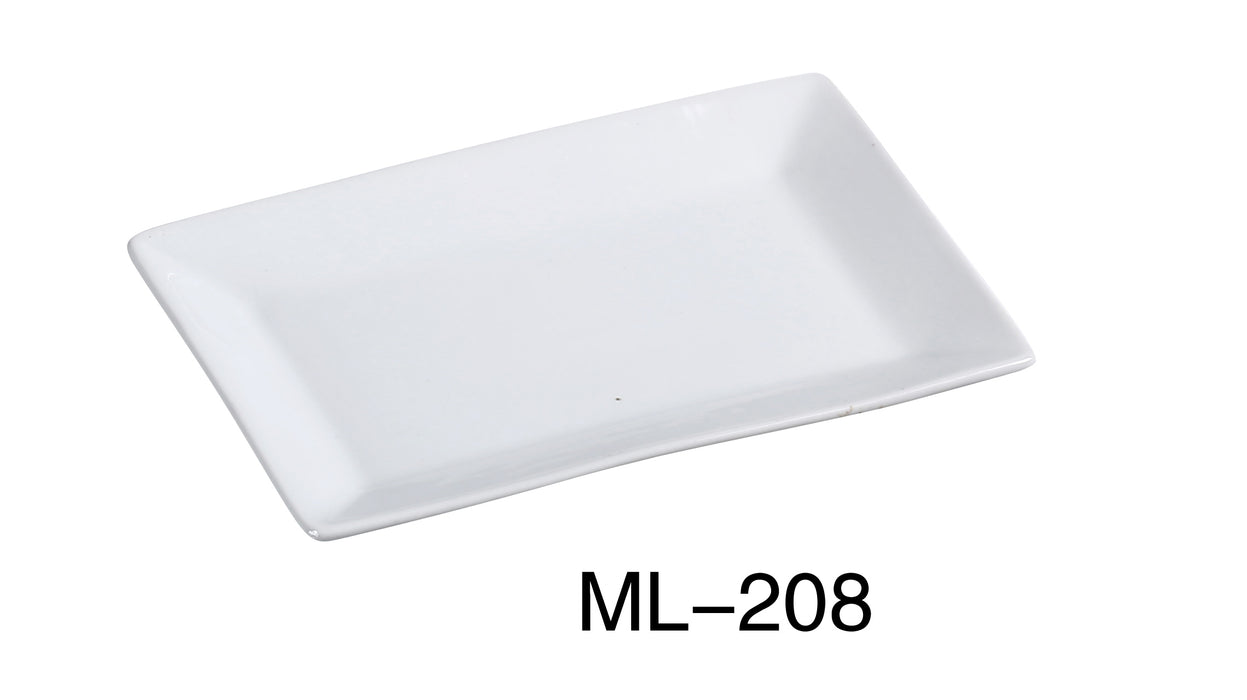 Yanco ML-208 Mainland Rectangular Plate, 8″ Length x 5″ Width, China, Super White, Pack of 24