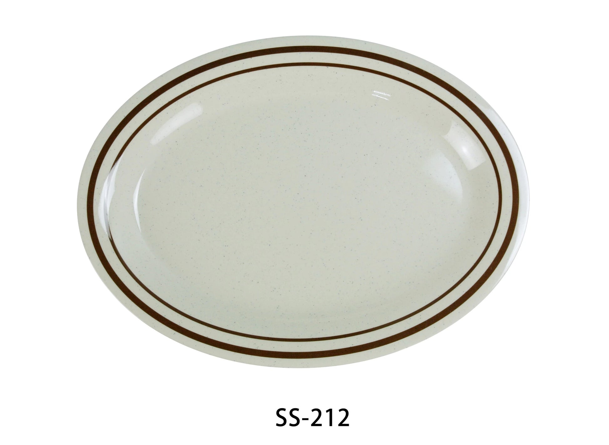 Yanco SS - 212 Sesame Oval Platter, 12"‚ Length, 9"‚ Width, Melamine, Pack of 12