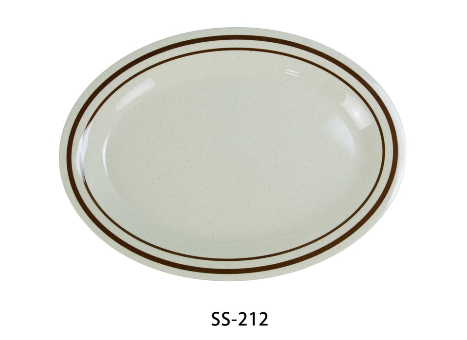 Yanco SS-212 Sesame Oval Platter, 12″ Length, 9″ Width, Melamine, Pack of 12