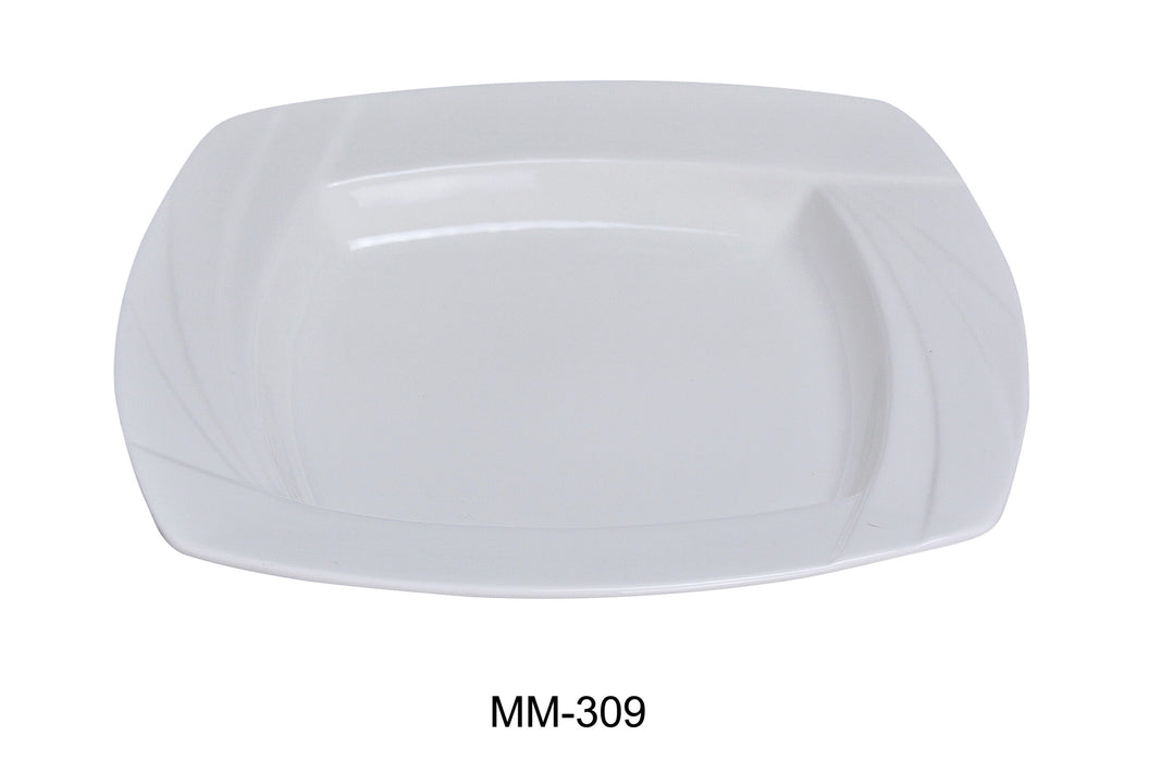 Yanco MM-309 Miami 9″ Square Soup Plate, 12 Oz Capacity, China, Bone White, Pack of 24