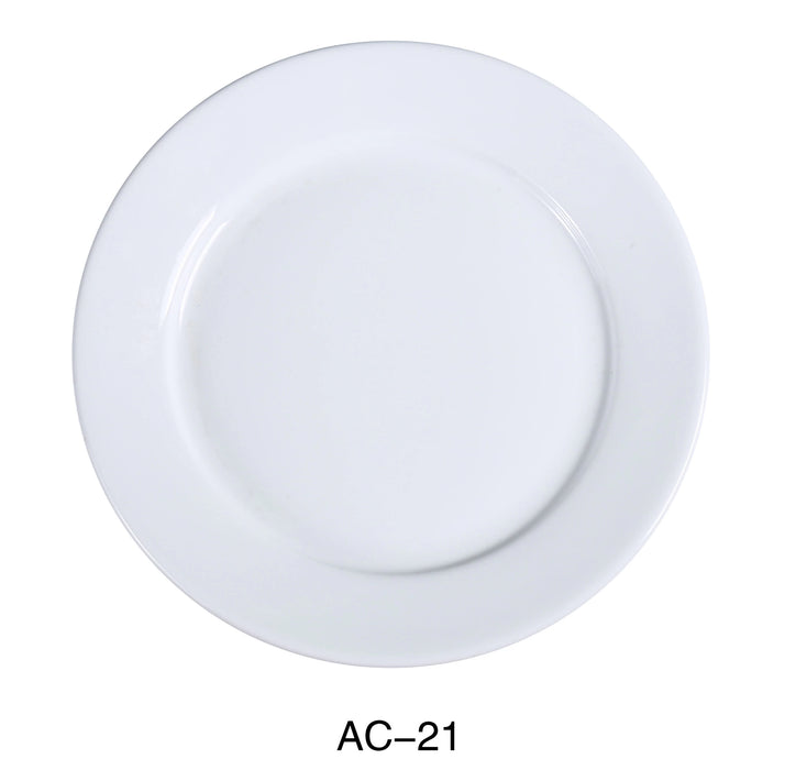 Yanco AC-21 ABCO Dinner Plate, 12″ Diameter, China, Super White, Pack of 12