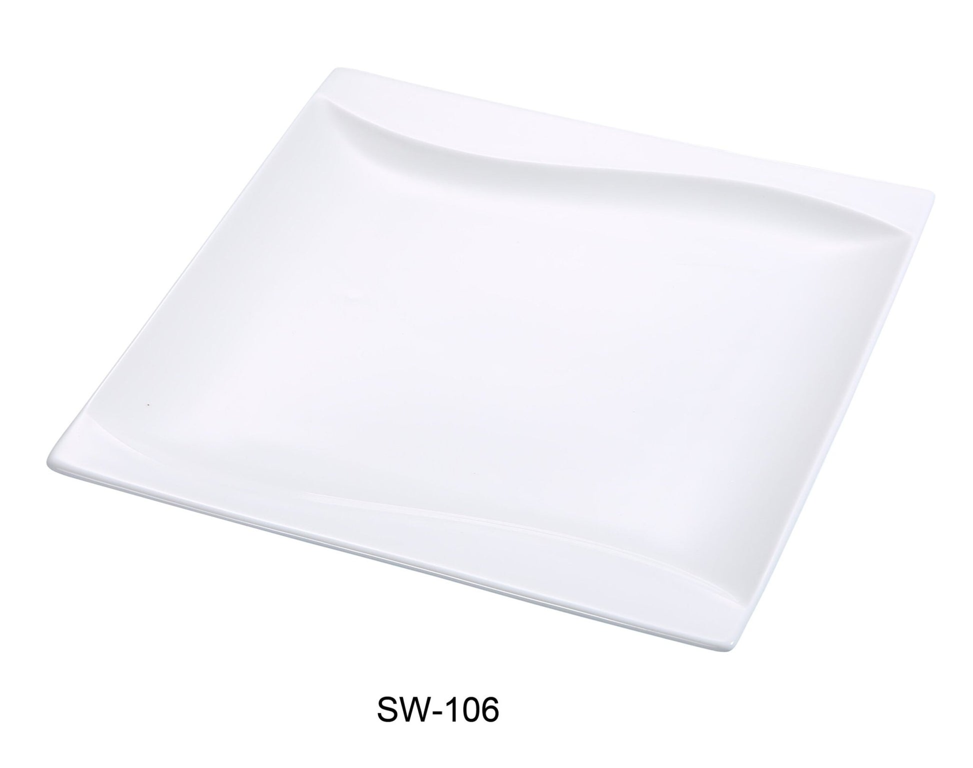 Yanco SW - 106 Sea Wave 5.5"‚ Square Plate, China, Bone White, Pack of 36