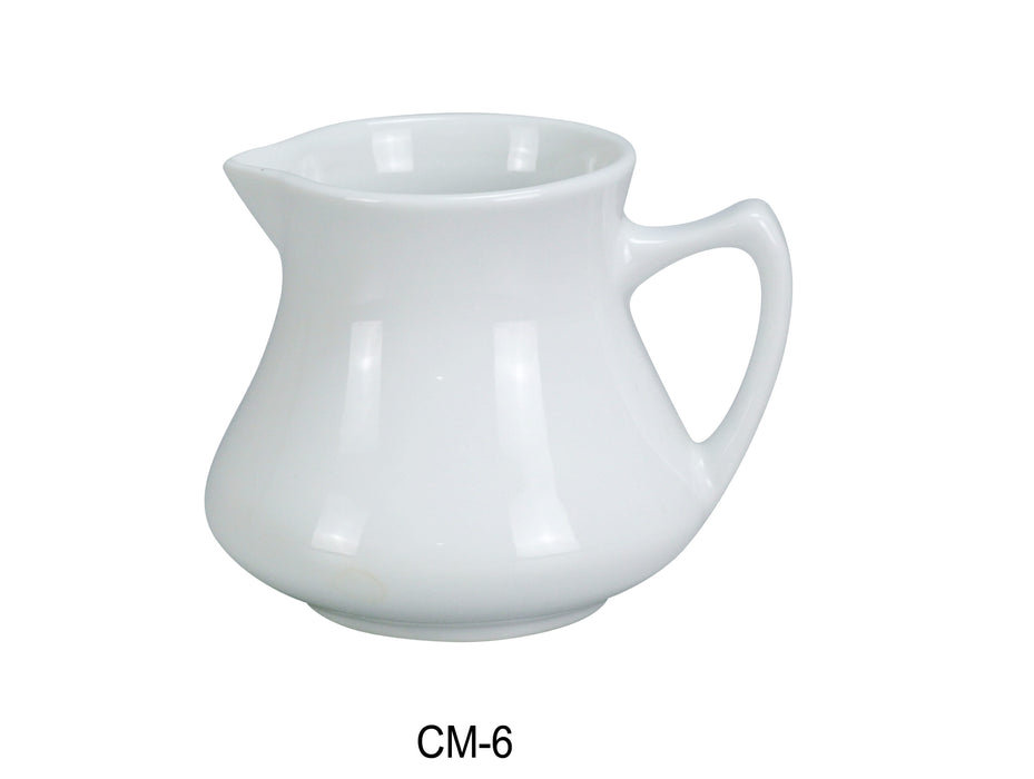 Yanco CM-6 Creamer, 6 oz Capacity, 3″ Diameter, 3.5″ Height, China, Super White Color, Pack of 36