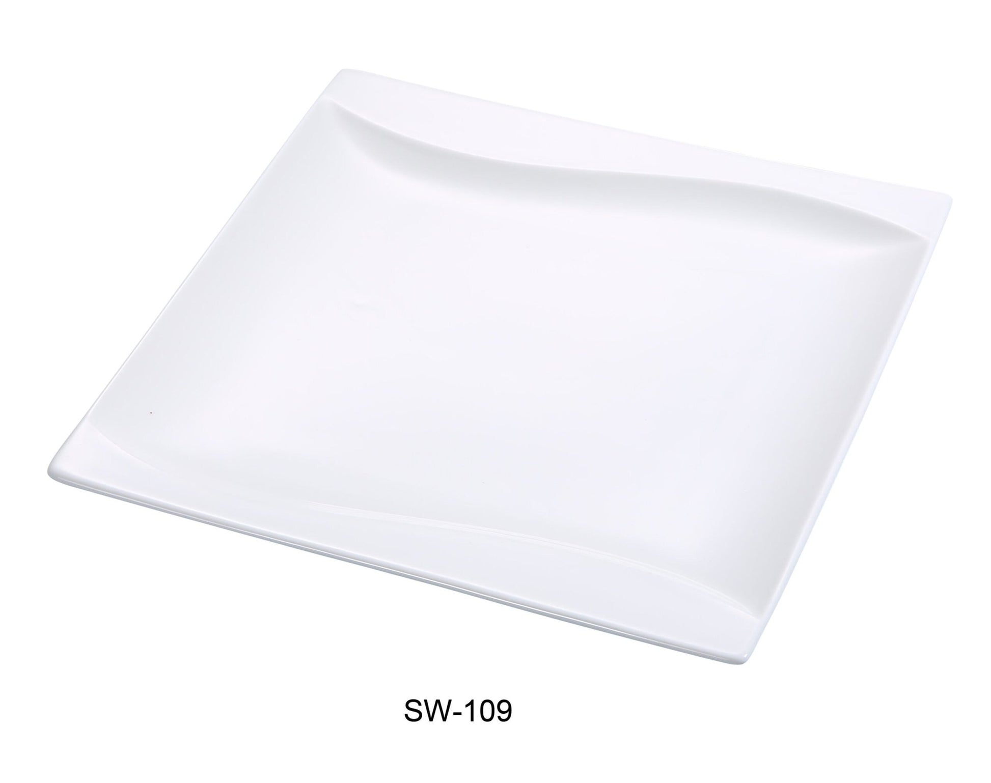 Yanco SW - 109 Sea Wave 9"‚ Square Plate, China, Bone White, Pack of 24
