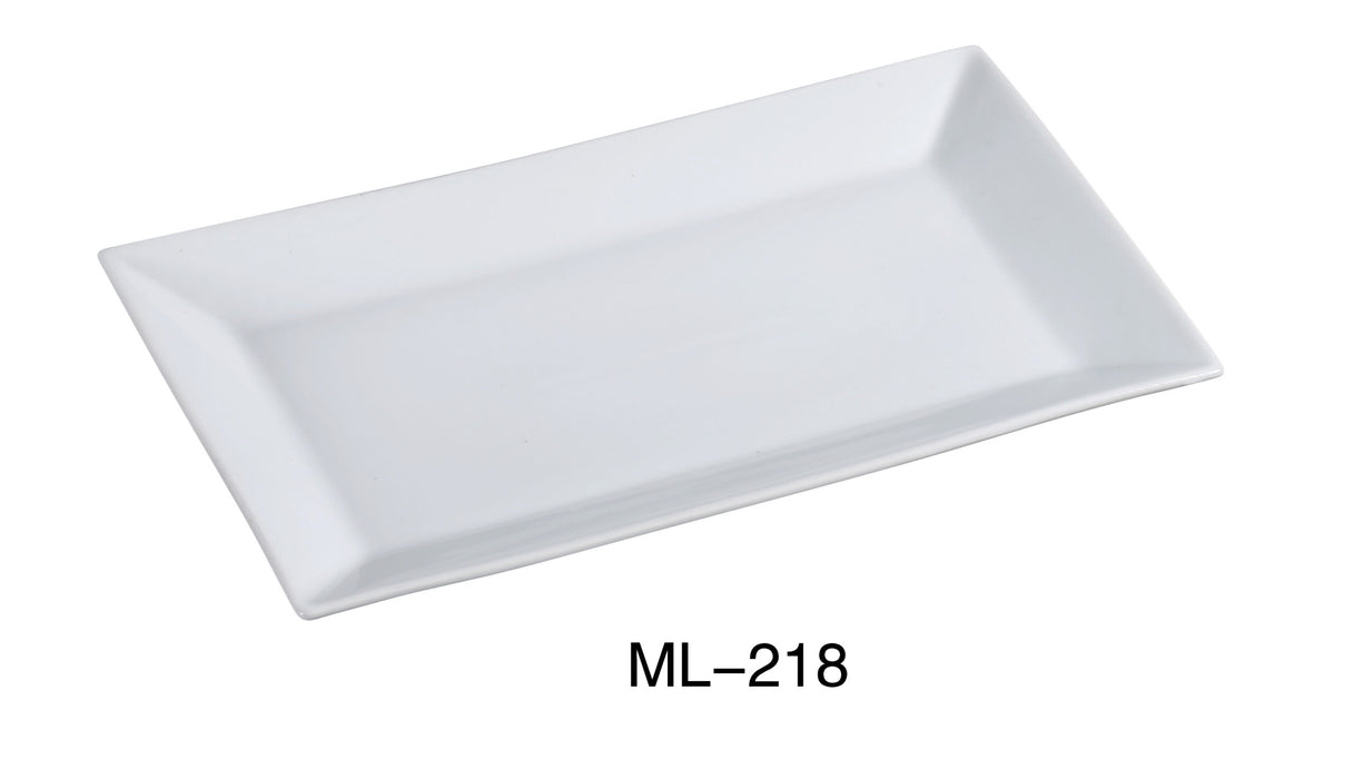 Yanco ML-218 Mainland Rectangular Plate, 18″ Length x 10.5″ Width, China, Super White, Pack of 6