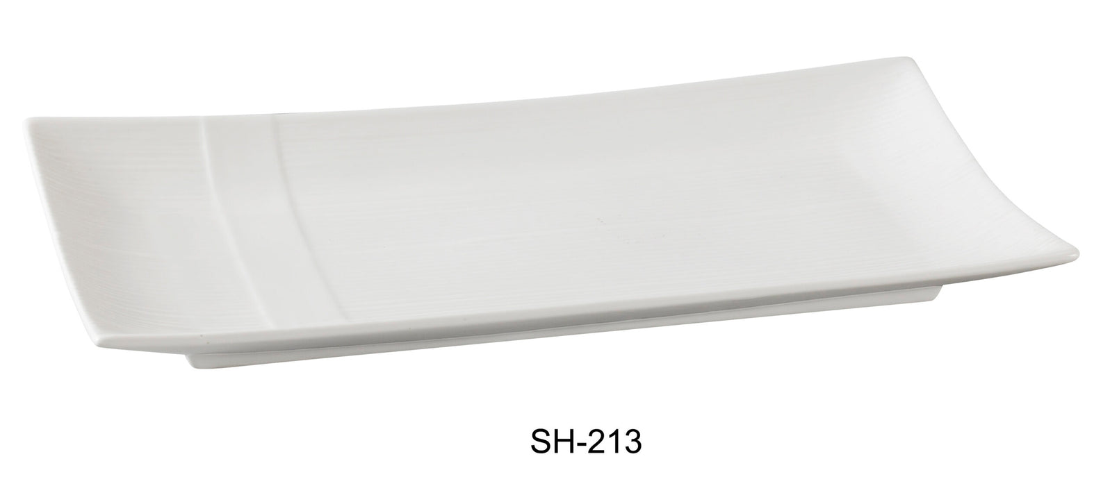 Yanco SH-213 Shanghai Rectangular Plate, 13.5″ Length x 6.5″ Width, China, Bone White (Pack of 12)
