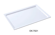 Yanco OK - 7021 Osaka - 2 Display Plate, Rectangular, 21"‚ Length, 13"‚ Width, Melamine, White Color, Pack of 6
