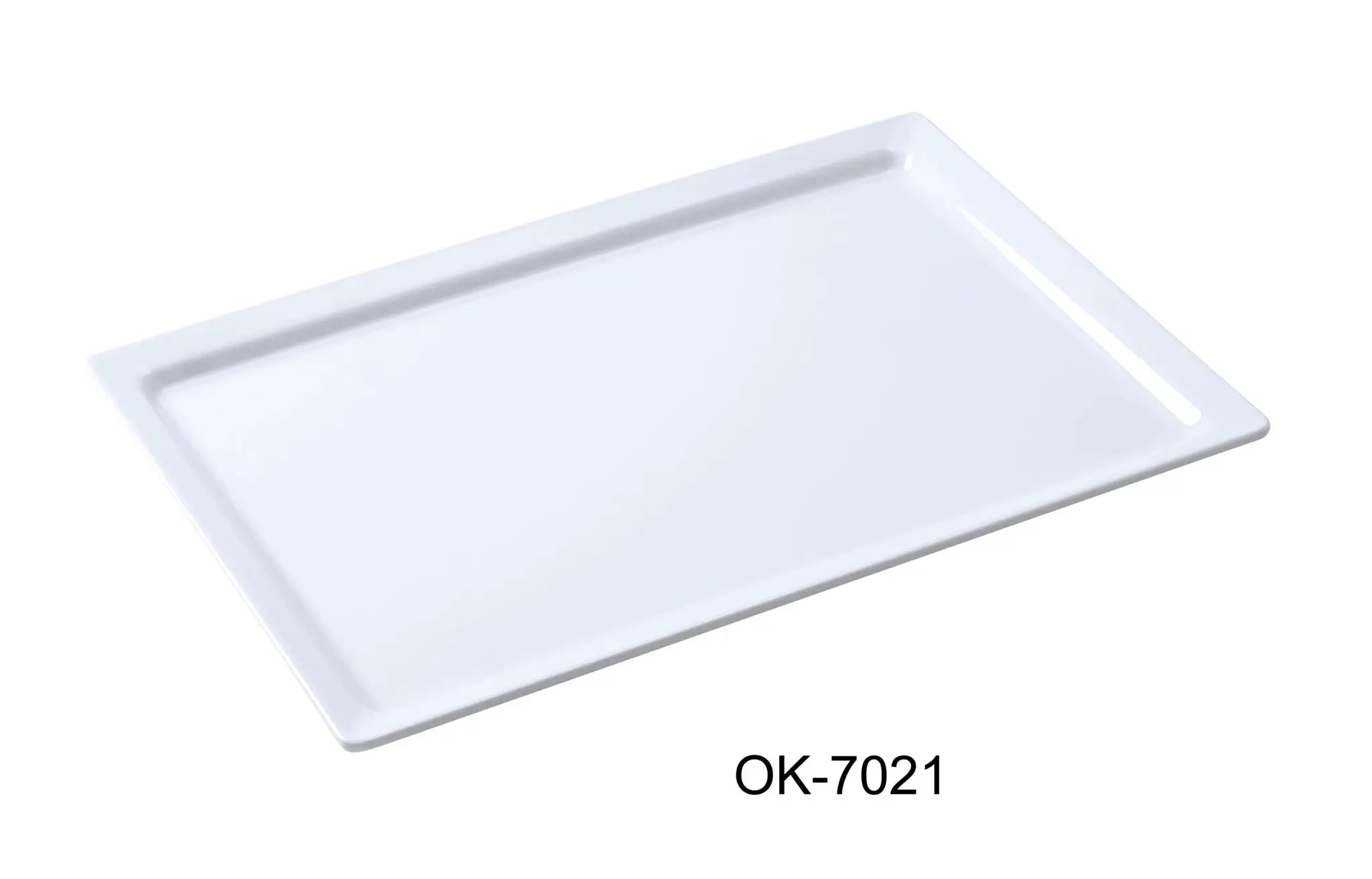 Yanco OK - 7021 Osaka - 2 Display Plate, Rectangular, 21"‚ Length, 13"‚ Width, Melamine, White Color, Pack of 6