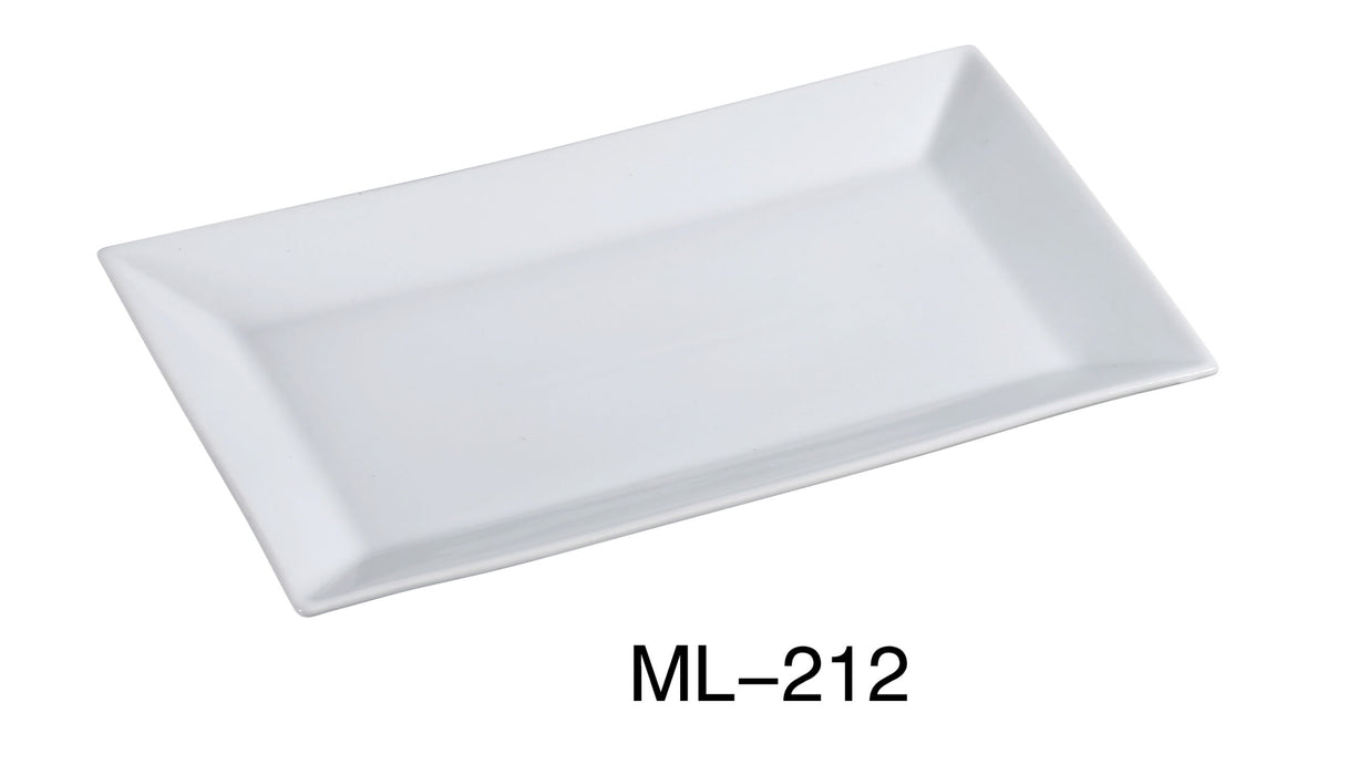 Yanco ML-212 Mainland Rectangular Plate, 12″ Length x 8″ Width, China, Super White, Pack of 12