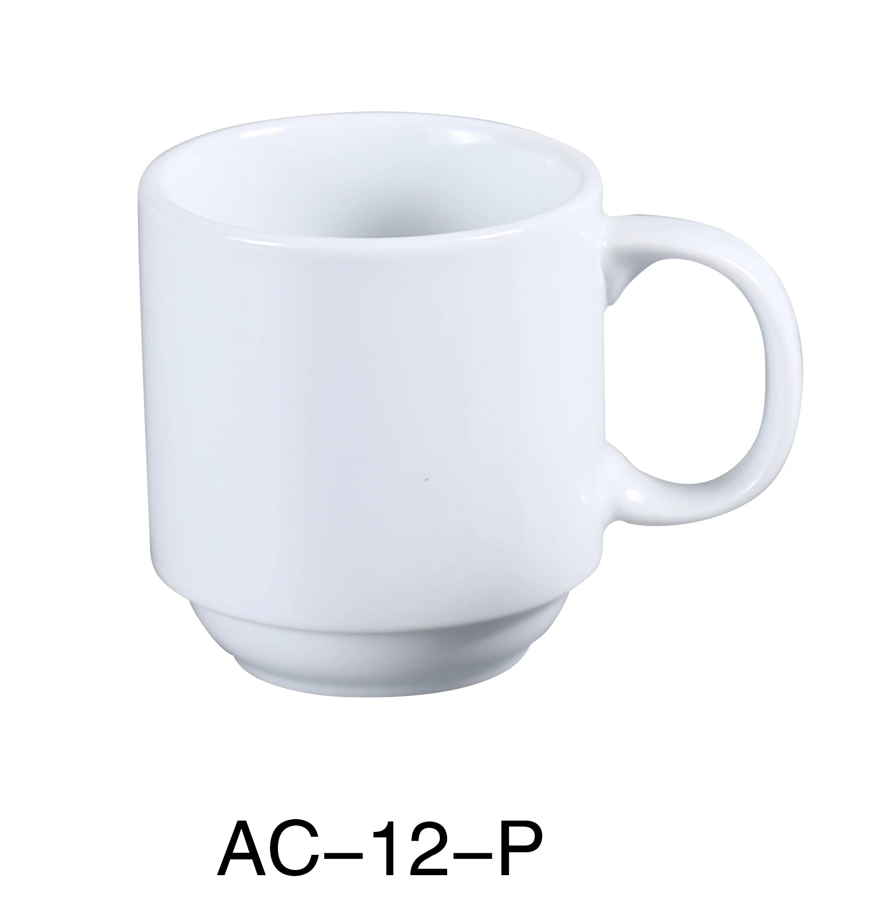 Yanco AC - 12 - P ABCO Prime Stackable Coffee/Tea Mug, 12 oz, China, Super White, Pack of 36
