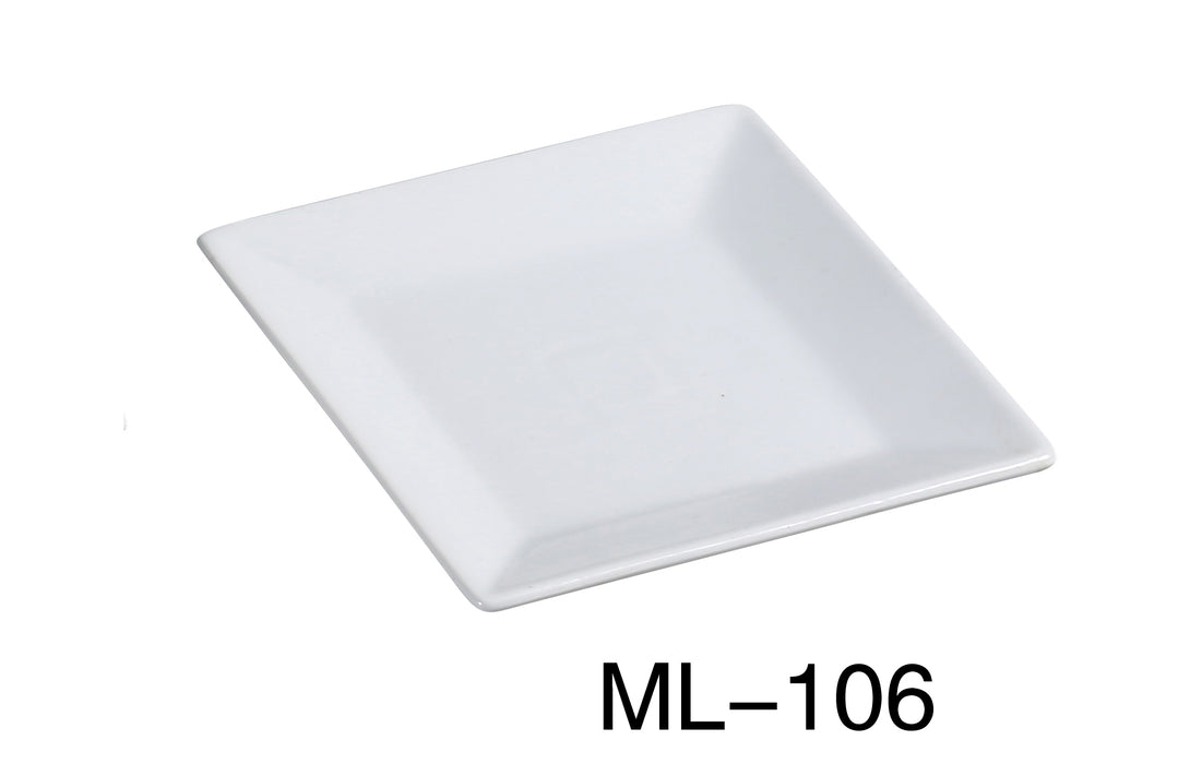 Yanco ML-106 Mainland 6″ Square Plate, China, Super White, Pack of 36